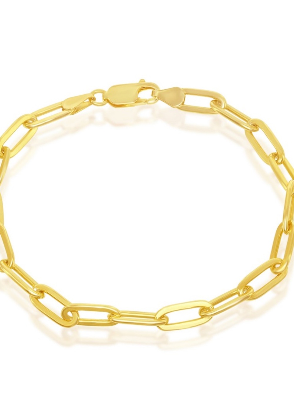 New! Gold Plated Sterling Silver Paperclip Chain Bracelet